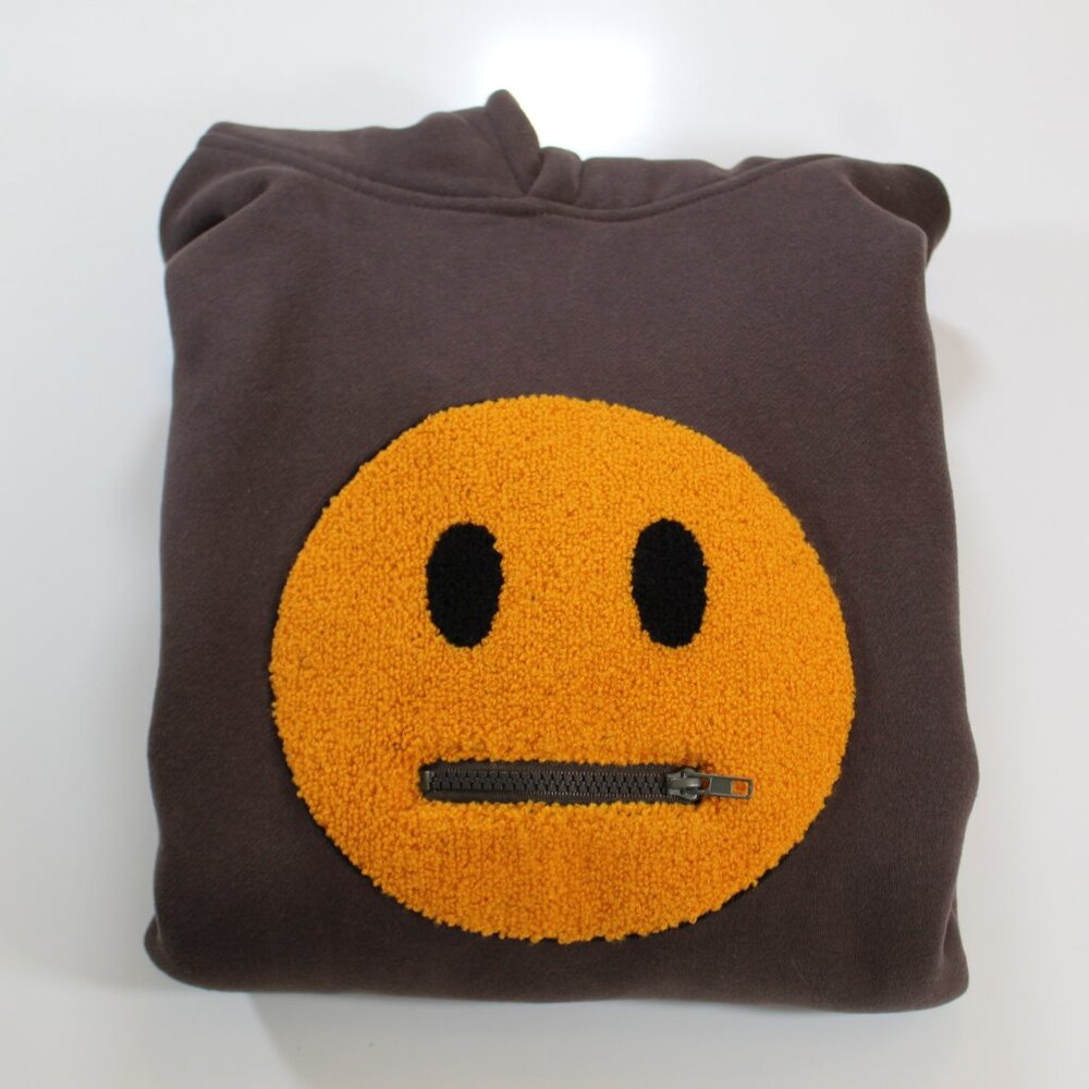 Neutral Hoodie Emoji Drew Mascot Brown and Yellow zipper New w/o Tags  size L - Picture 15 of 15